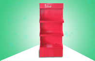 Λαϊκές επιδείξεις τρία χαρτονιού Eco οι φιλικές κόκκινες τοποθετούν σε ράφι για να πωλήσουν το νυχτικό &amp; τα παιχνίδια