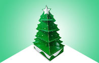 Πράσινη επίδειξη παλετών χαρτονιού χριστουγεννιάτικων δέντρων για την προαγωγή των παιχνιδιών, ευδιάκριτο σχέδιο