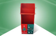 Κόκκινη ελεύθερη μόνιμη επίδειξη πατωμάτων χαρτονιού μονάδων επίδειξης με τους γάντζους για τα δώρα Χριστουγέννων