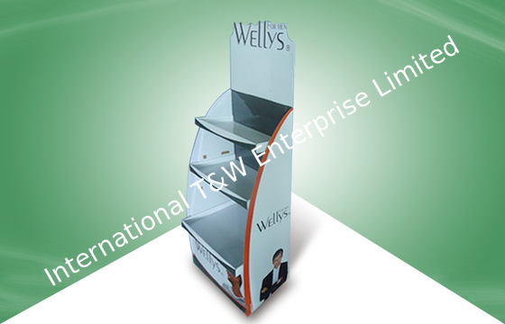 Καλή τιμή. Φορητή διευθετήσιμη επίδειξη χαρτονιού ραφιών λαϊκή για τα προϊόντα προσοχής ομορφιάς σε απευθείας σύνδεση