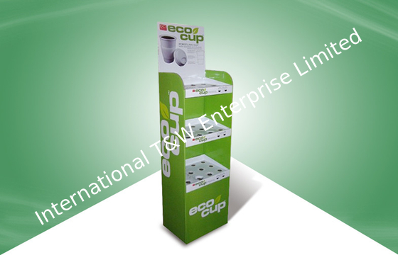 Καλή τιμή. Λουστράρισμα ή Calendaring τρεις λαϊκές επιδείξεις χαρτονιού ραφιών που χρησιμοποιούνται στις κούπες/τα φλυτζάνια σε απευθείας σύνδεση