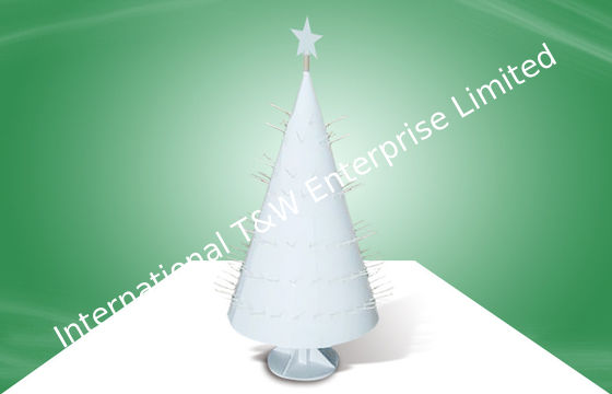 Καλή τιμή. Άσπρη μοναδική στάση επίδειξης γάντζων χαρτονιού σχεδίου για τα δώρα Χριστουγέννων σε απευθείας σύνδεση