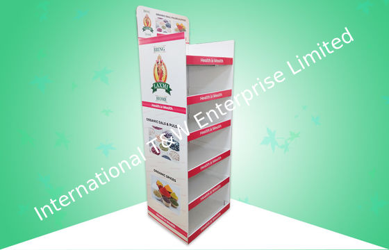 Καλή τιμή. Γερές στάσεις επίδειξης πατωμάτων χαρτονιού, στάση 6 ραφιών επάνω στην επίδειξη χαρτονιού με την υποστήριξη των φραγμών σε απευθείας σύνδεση