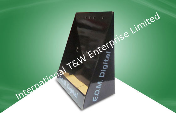 Καλή τιμή. Άσπρες Countertop χαρτονιού επιδείξεις για το μαγαζί λιανικής πώλησης με το μαύρο πλαστικό γάντζο σε απευθείας σύνδεση