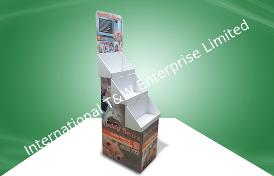 Καλή τιμή. Ανακυκλωμένες POS τρεις-δίσκων επιδείξεις χαρτονιού, στάση επίδειξης πατωμάτων παιχνιδιών βελούδου σε απευθείας σύνδεση