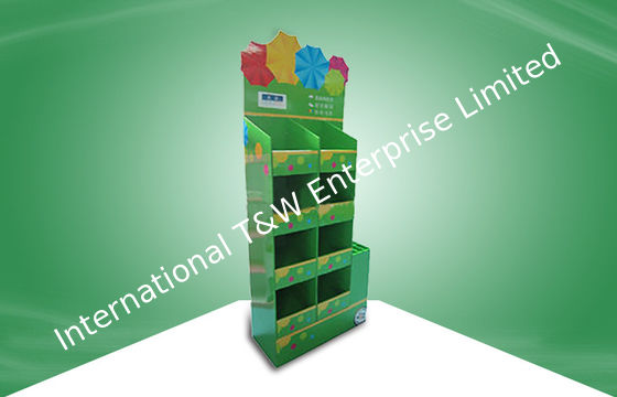 Καλή τιμή. Το προσαρμοσμένο POS χαρτόνι επιδεικνύει την ανακυκλώσιμη έκθεση για τις ομπρέλες σε απευθείας σύνδεση